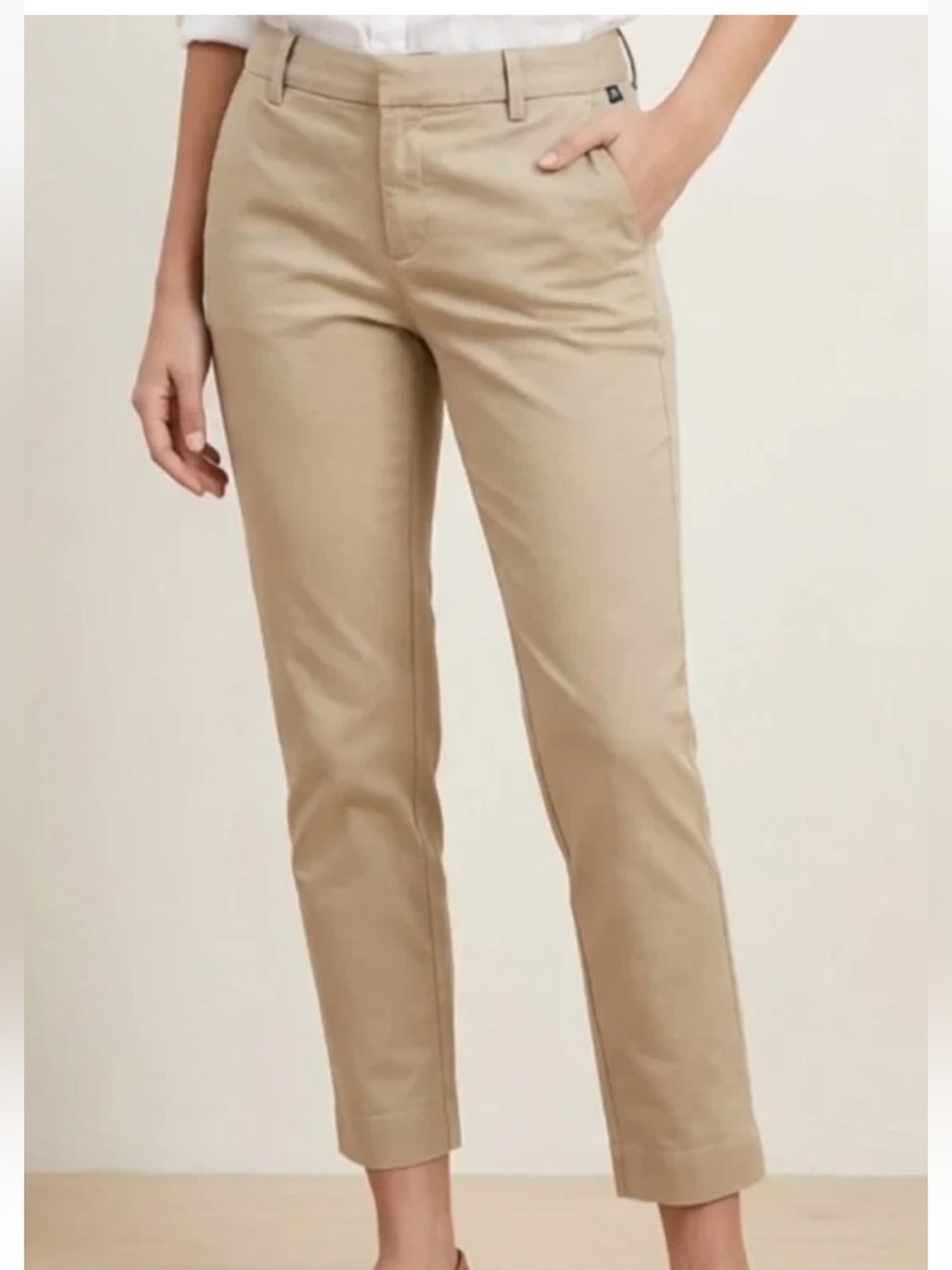 NWT Gap Sz 4 Slim Cropped Ankle Khaki Business Office Casual Pants Cotton